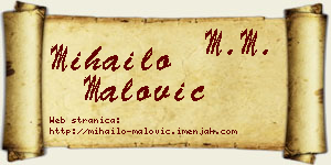Mihailo Malović vizit kartica